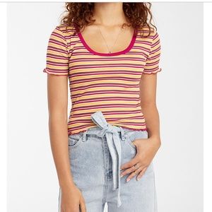 Razzle Dazzle stripes cropped baby tee NWT
